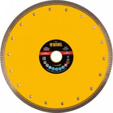 Алмазный диск для резки керамики Denzel 230х22,2мм сплошной, супертонкий, сухой/мокрый рез [73074]