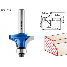 Фреза по дереву ЗУБР ПРОФЕССИОНАЛ 31,8x16мм, радиус 9.5мм, кромочная калевочная №1 [28701-31.8]