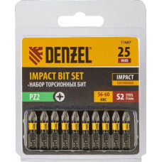 Набор бит Denzel PZ2x25 мм торсионных 10 шт. [11687]