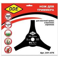 Нож для триммера DDE AIR-CUT 3-х лопастной (305х25,4/20 мм) [241-475]