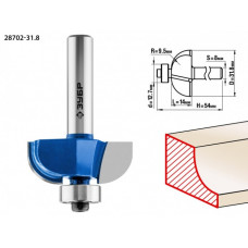 Фреза по дереву ЗУБР ПРОФЕССИОНАЛ 31,8x14мм, радиус 9.5мм, кромочная калевочная №2 [28702-31.8]