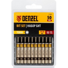 Набор бит Denzel TORX 8х50 сталь s2, шестигранный профиль, 10 шт. [11666]