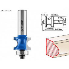 Фреза по дереву ЗУБР ПРОФЕССИОНАЛ 22.2x25.4мм, радиус 4.8мм, с подшипником [28722-22.2]